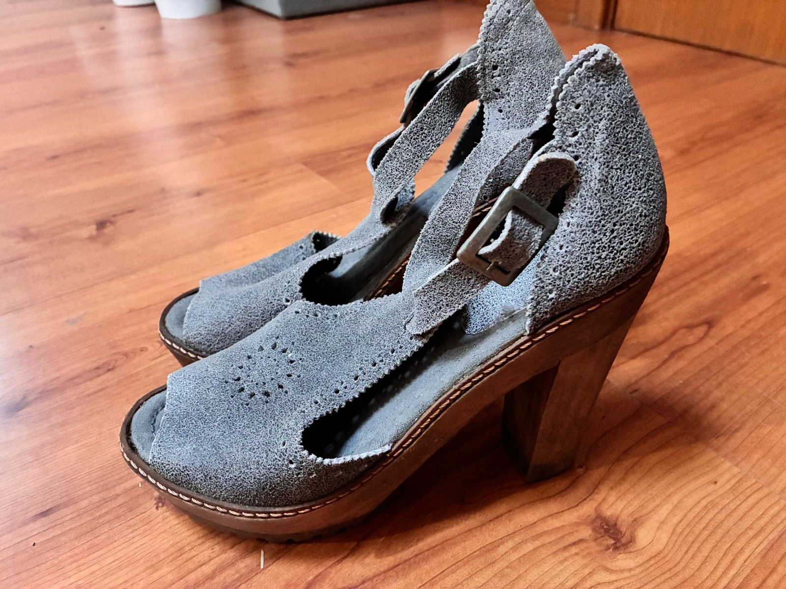 Chaussures à Talons Gris en Daim | Taille 37 | Élégantes – photo 4